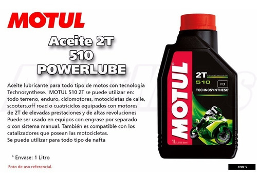 Aceite Motul 510 Tech 2t Avant Motos