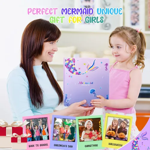 Mermaid Art Craft Kit For Kids, 56 Piece Set With Pencil ...