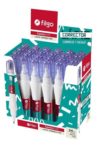 Lapiz Corrector Filgo 7 Ml Punta Metalica Tipo Liquid X 24 U