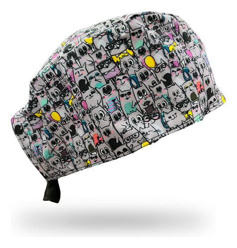 Gorro Clínico Antifluido Hombre Gatos Caras