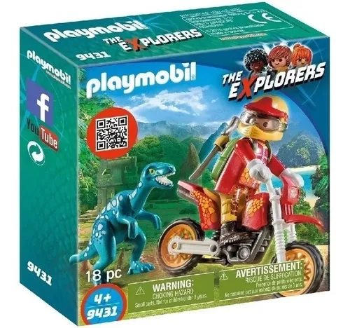 Playmobil Dinosaurios 9431 Moto Con Velociraptor | Envío gratis