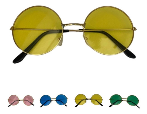 Lentes Lennon X 1 Hippie Anteojos Vidrio Colores Cotillon
