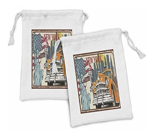 Estuche De Tocador - Ambesonne New York Taxi Fabric Pouch Se