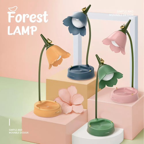 Lámpara De Mesa Led De Flúor, Luz De Escritorio Rosa