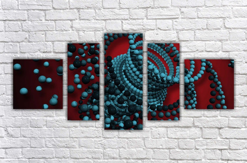 Quadro Decorativo Abstrato Arte Moderna Mosaico 5 Pçs