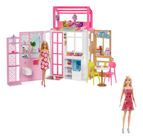 Casa De Barbie Glam Con Muñeca + Barbie Básica - Hcd48 