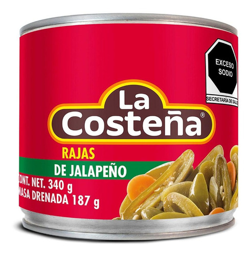 Chiles Jalapeños La Costeña En Rajas 340g