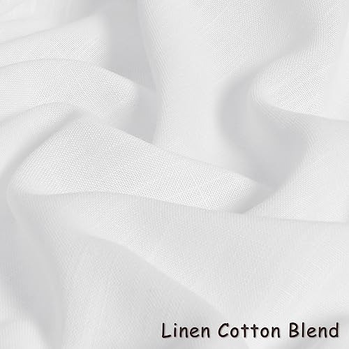 Cortinas De Lino Blanco De 84 Pulgadas De Largo Para Sala De