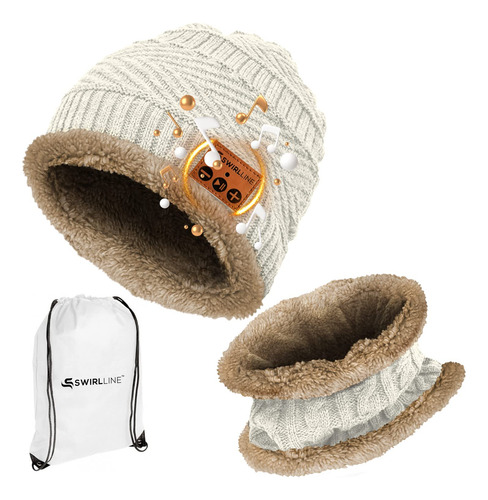 Gorro Inalambrico Bluetooth Bufanda Auricular Blanco 5.0