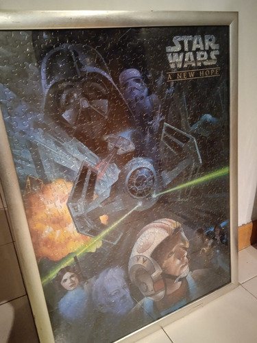 Rompecabeza Montado Con Vidrio De Starwars. 65x49cm