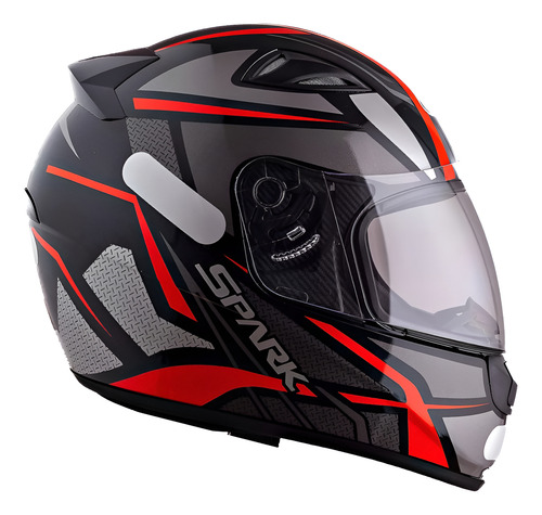 Capacete Moto Masculino Ebf Spark Spider Esportivo Vermelho