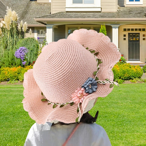 Moo Lote De 2 Sombrero De Sol Y Mochilas De Paja For Los