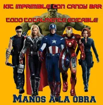 Comprar Kit Imprimible + Candy Bar De Avengers + Extras  Editable 