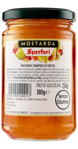 Imagem 5 de 6 de Mostarda, Frutas (pêssego, Figo, Pera, Cereja) Sperlari 380g