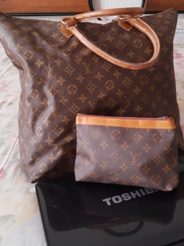 Bolsa Tote, Cosmetiquera Y Portafolio Louis Vuitton Remato 