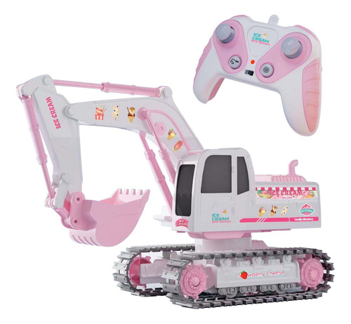 Excavadora Pinks Romantic Alloy Track Con Mando A Distancia,