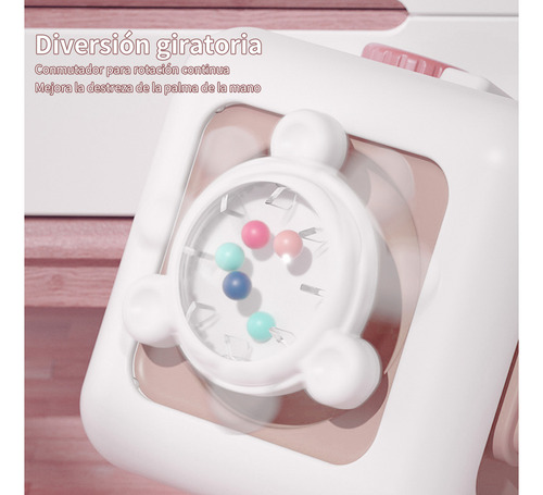 Juguete Didactico Para Bebes Montessori 6 En 1 Cubo Juguetes Estimulacion Para Bebes De 6 meses/1 ano Rosa Hong Jie Toys