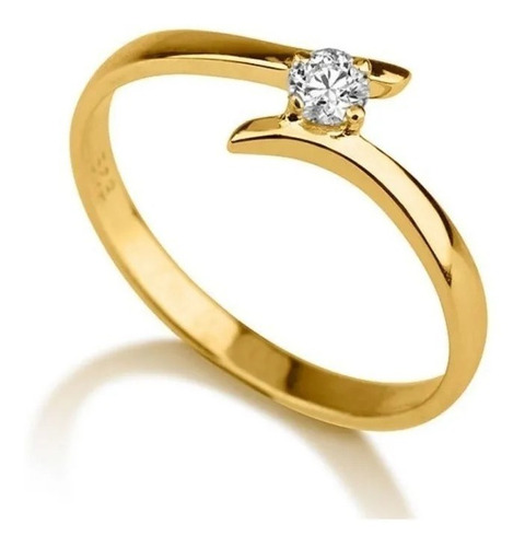 Anillo De Compromiso Oro 18 K Diamante 0.08 Cts Certificado