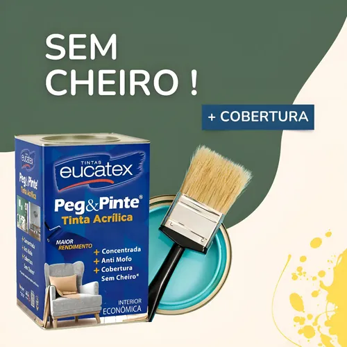 Tinta Peg & Pinte Antimofo Sem Cheiro Cores 1 8 L Eucatex Acabamento Fosco Cor Branco