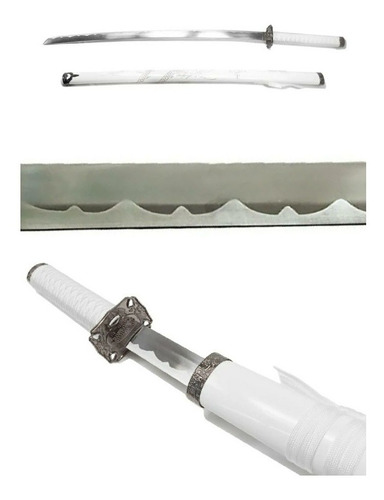 Espada Katana Tamanho Real Dragão Esculpido Bainha Aço 440c