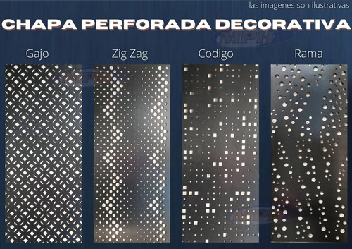 Chapa Perforada Decorativa Porton / 1x2mts / Espesor 0.9mm