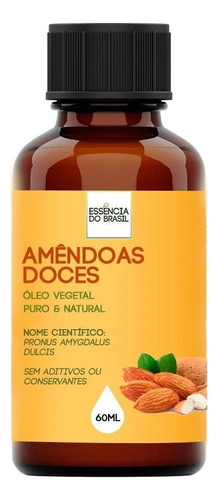 Óleo Vegetal De Amêndoas Doces - 60ml Puro E Natural