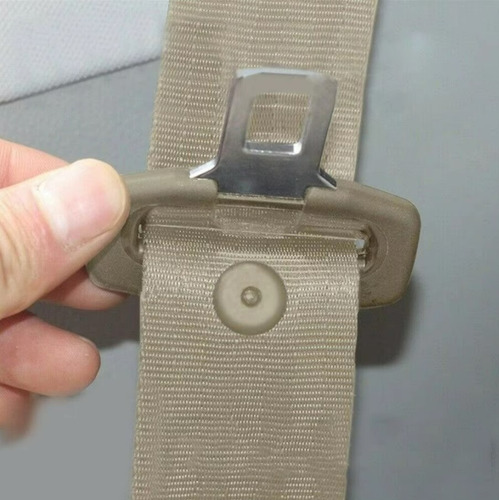 5 Topes Clip Remache Botón Cinturon De Seguridad Beige