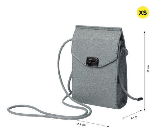 Totto Bolsa De Dama - Mujer Crossbody Smooth Xs - A Gris Oscuro Lisa