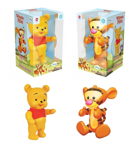 Kit 2 Bonecos: Urso Pooh E Tigrão Baby Disney Vinil Original