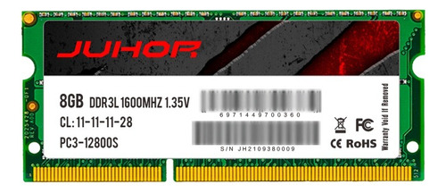 Ram 8gb 1600mhz 1.35v Juhor Laptop 