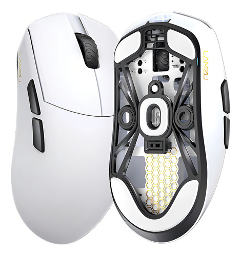 Ratón Inalámbrico Superligero Para Juegos Lamzu Maya, 45 G, Blanco Polar Blanco