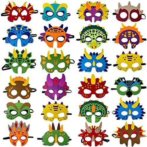 Máscaras De Dinosaurio Suministros Para Fiestas (24 Paquetes
