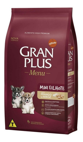 Ração Para Cães Mini Filhotes Frango E Arroz 3kg Gran Plus