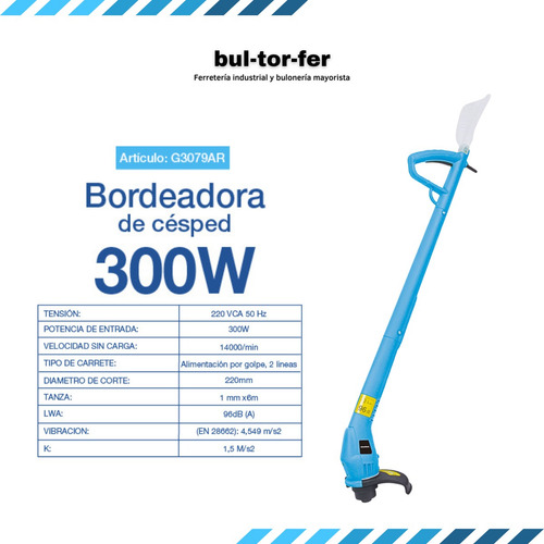 Imagen 2 de 9 de Combo Bordeadora Gamma 300w + Cortadora Cesped Gamma 1400w