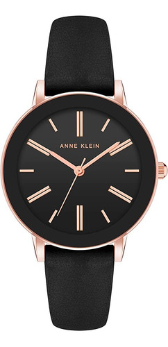 Reloj Mujer Anne Klein Correa De Piel 36 Mm Ak/3818rgbk Color de la correa Negro Color del bisel Negro Color del fondo Negro