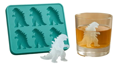 Charola De Hielos De Silicón Godzilla Para Bebidas Temáticas