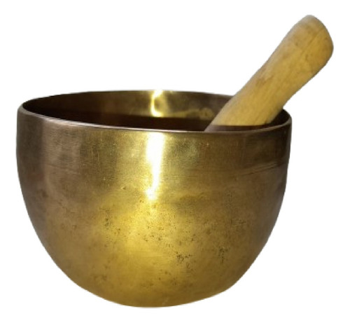 Cuenco Tibetano Hecho A Mano Original Mantrico Dorado