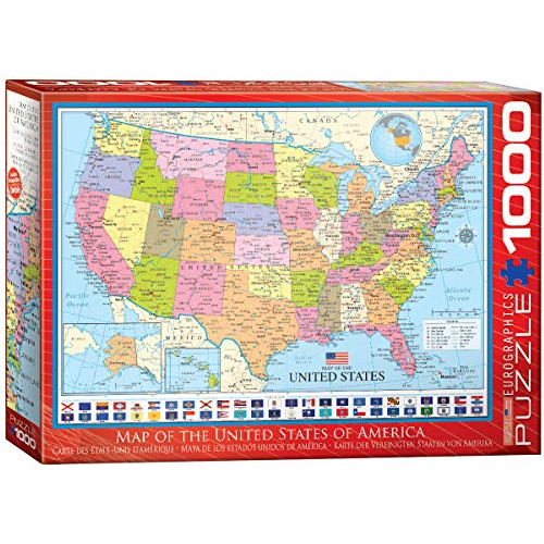 Mapa De Estados Unidos (rompecabezas De 1000 Piezas) (6...