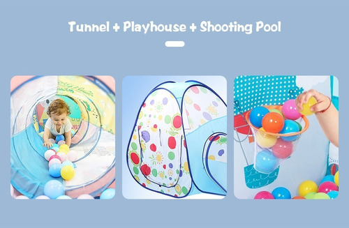 Túnel Tienda Pelotero Casita Carpa Infantil Juguetes 3 En 1