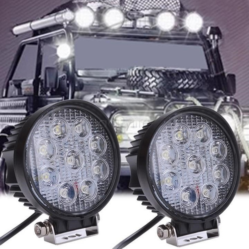 Reflector Led 12v/24v 27w Camionetas Cuatriciclo Set X 2u