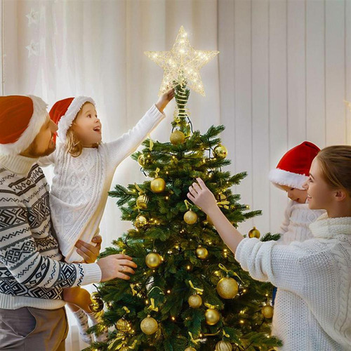 M Estrella Decorativa Para Árbol Navidad Con Guirnalda