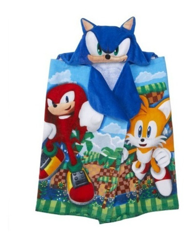 Sonic Toalla De Playa Para Niños Con Gorro *original Y Nuevo