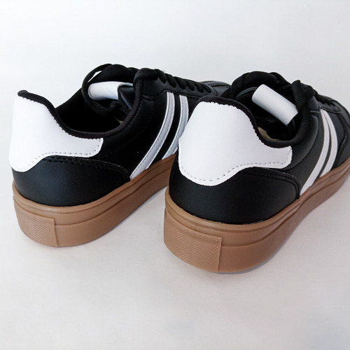 Tenis Mujer Moda Samba Zapato Dama Negro Dupe Urbano Blanco