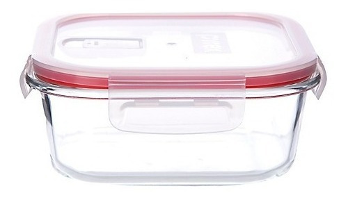 Hermetico Cuadrado Pyrex Vidrio 800ml Easy Vent Tapa C Traba Color Transparente