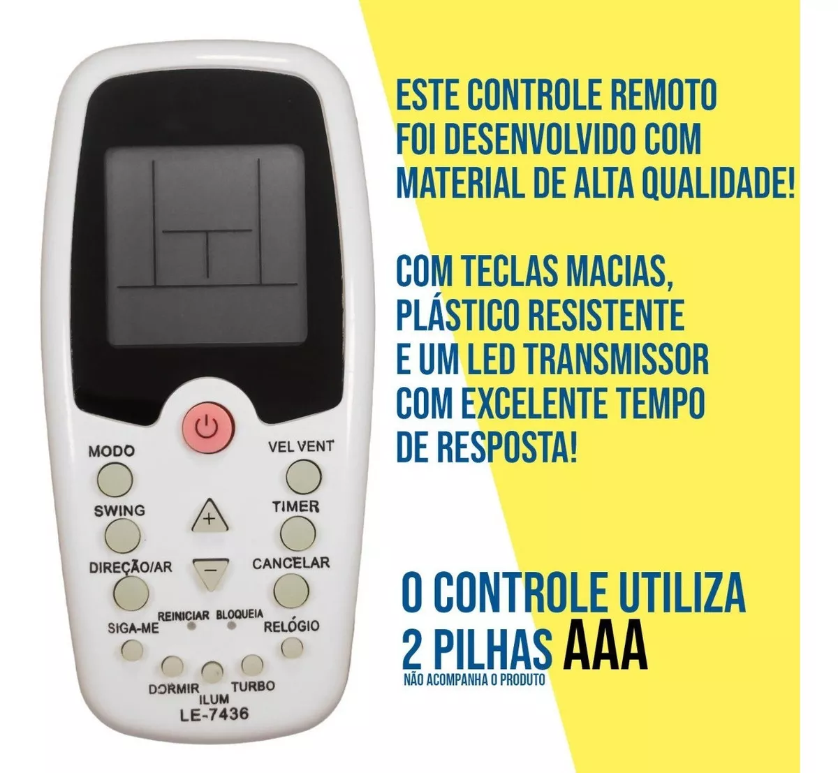 Terceira imagem para pesquisa de controle remoto ar condicionado comfee