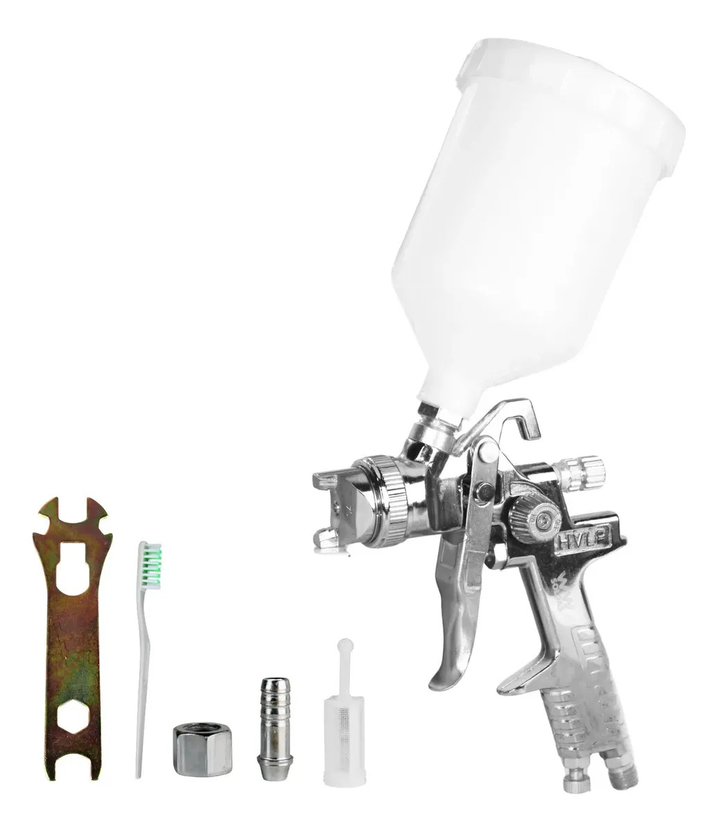 Pistola de pintura automotiva gravidade 1.4mm premium alta pressão cor cromado WWSoldas 827 2