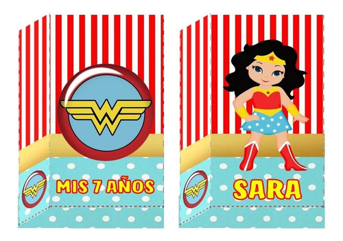 10 Bolsitas Golosineras Con Cierra Stickers Mujer Maravilla