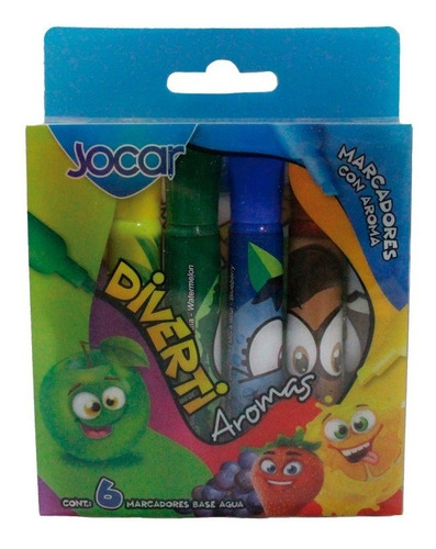 Marcadores Base Agua Con Aroma Jocar 6 Pz