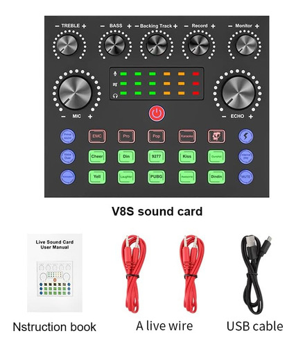 Equipo De Grabación De Podcast V8s Con Cambiador De Voz, De