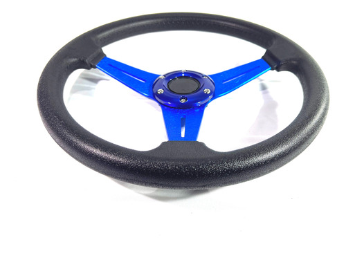 Volante Deportivo Tuning Racing 3cm Negro + Azul V8966-01